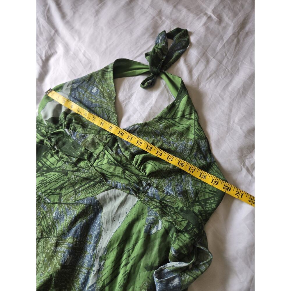 Jonathan Martin 16W Green Floral Halter Midi Dress Forest Garden Fairy Y2k Boho - Picture 9 of 12